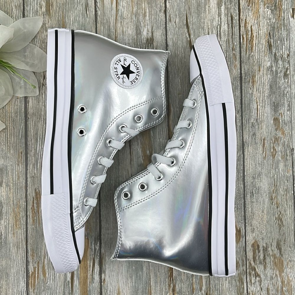 Converse Chuck Taylor All Star Metallic Hightop Sneakers Shoes Size 8 - Picture 4 of 17